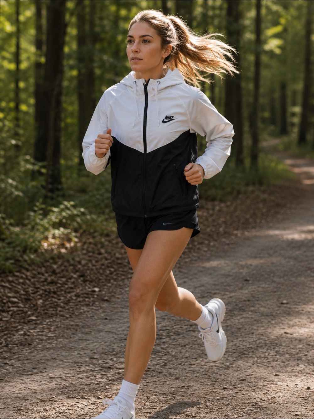 Nike Women’s Black & White Chevron Wind Jacket
